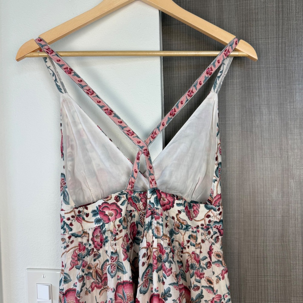 Louise Misha Ecru Cream Indian Floral Arya Maxi Dress Size 38 Medium - Picture 10 of 14